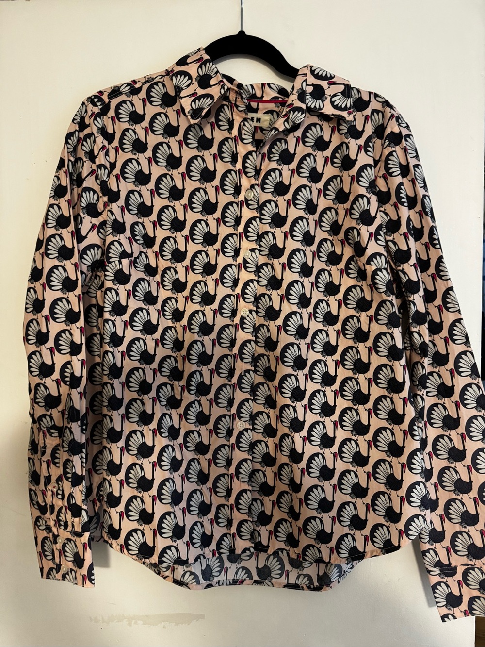 Women’s, Boden, button down shirt with turkey pattern. NWT
